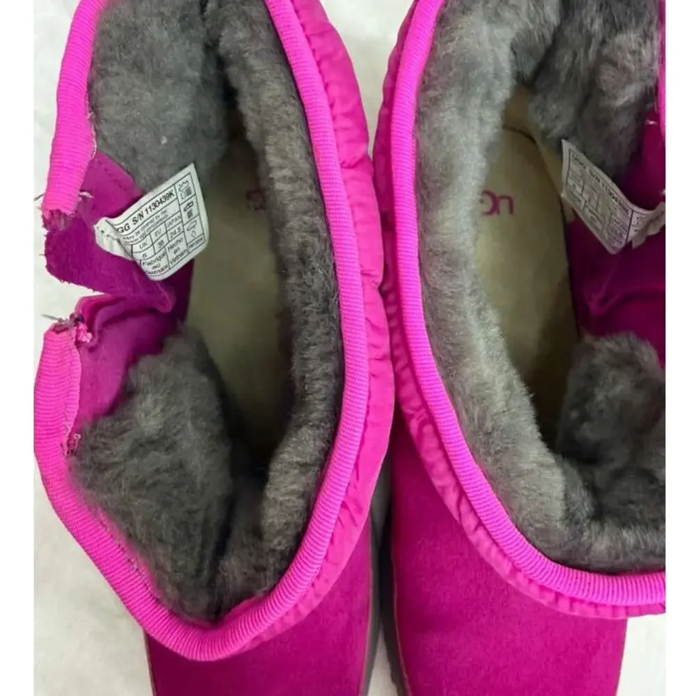 Ugg Kid's Truckee Weather Suede Cold Weather Boots Pink Sz 6